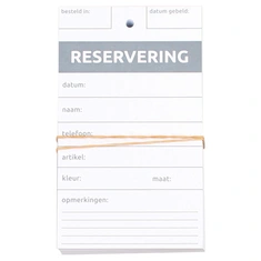 RESERVERINGSKAARTJES !!!!!